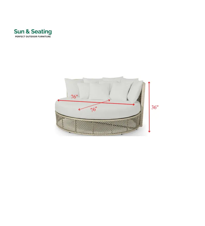 Cajetan Outdoor Poolside Sunbed With Cushion Daybed (Beige + White) Sunbed