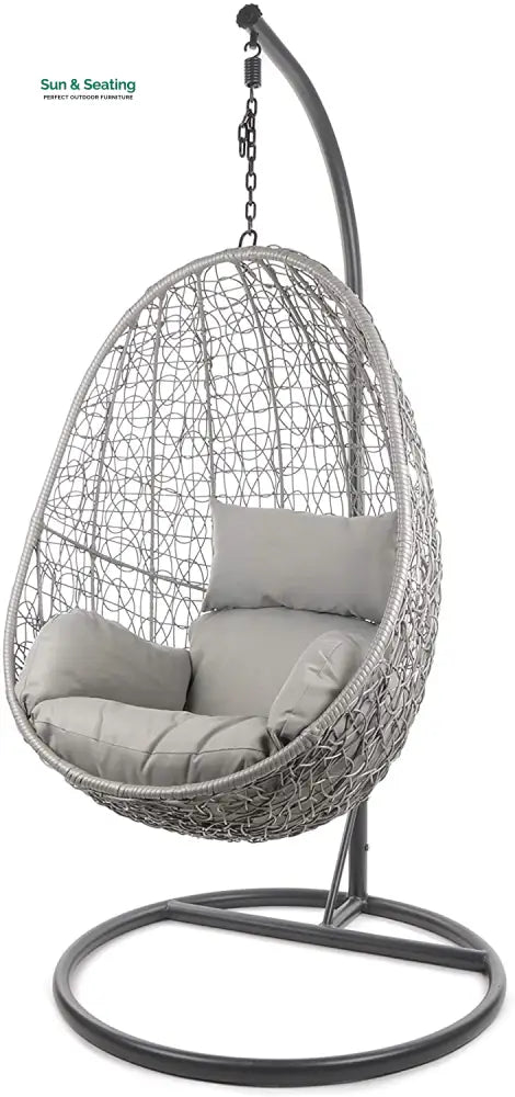Calabresi Single Seater Hanging Swing With Stand For Balcony Garden Swing (Dark Grey) Dark Grey Swings