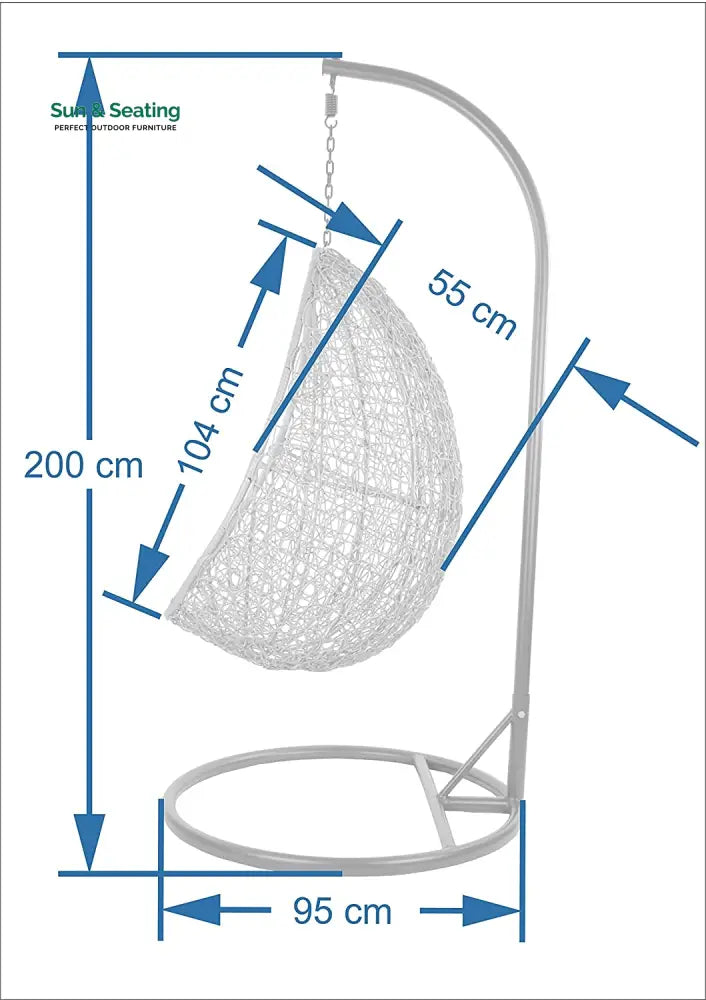 Calabresi Single Seater Hanging Swing With Stand For Balcony Garden Swing (Dark Grey) Swings
