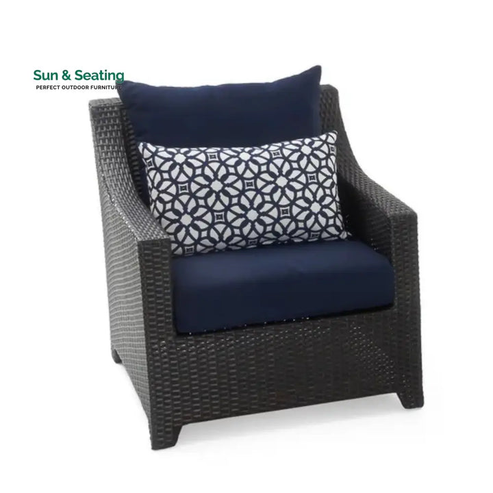 Calista All Weather Outdoor Wicker Garden L-Shape Sectional Conversation Set Sofa Set