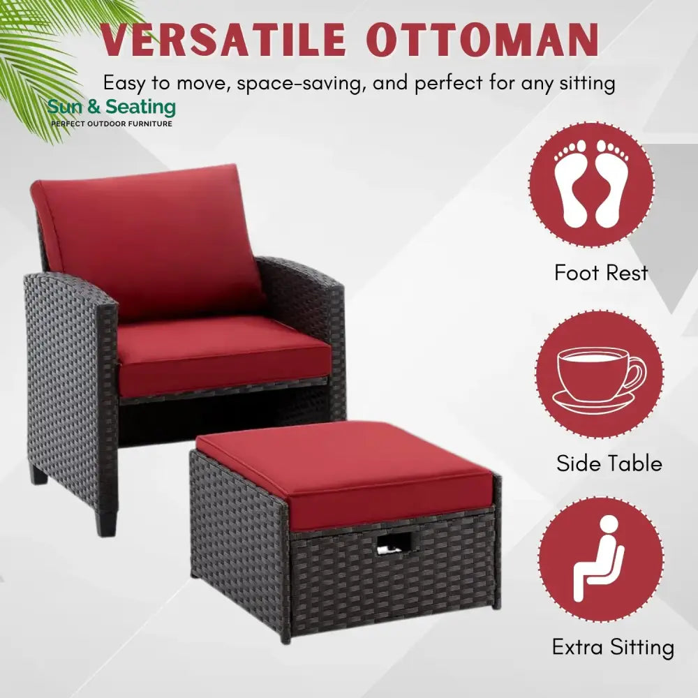 Calliope 5 Piece Outdoor Patio Wicker Furniture Set Patio Sofa Set