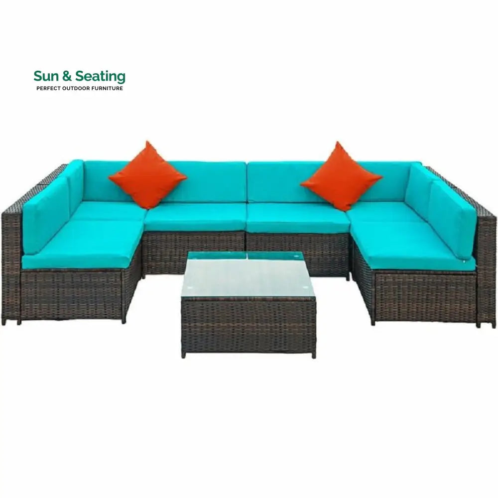 Callisto Outdoor Patio Sofa Set 6 seater and 1 Center Table (Brown) Sofa Sets