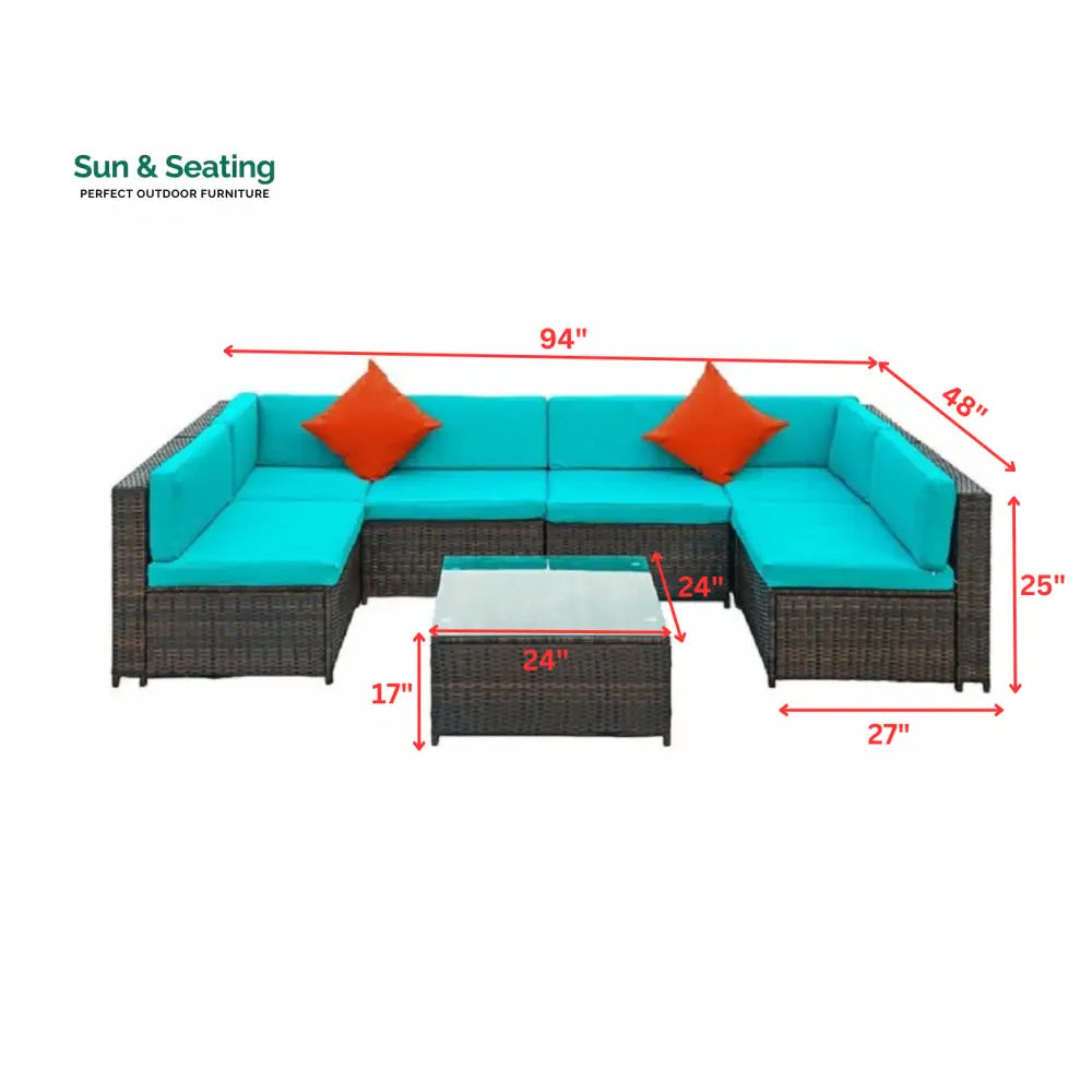 Callisto Outdoor Patio Sofa Set 6 seater and 1 Center Table (Brown) Sofa Sets