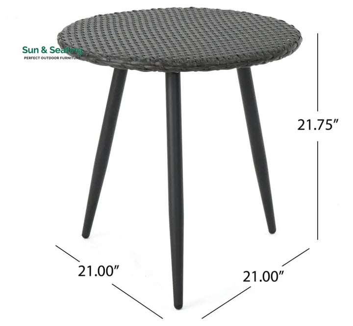 Camo Outdoor Patio Seating Set 2 Chairs and 1 Table Set (Black) Coffee Table Sets