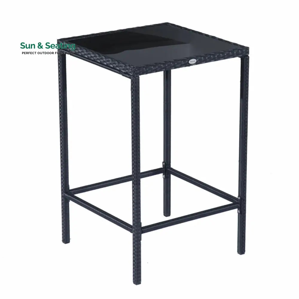 Cantu Outdoor Patio Bar Sets 2 Chairs and 1 Table (Black) Bar Sets