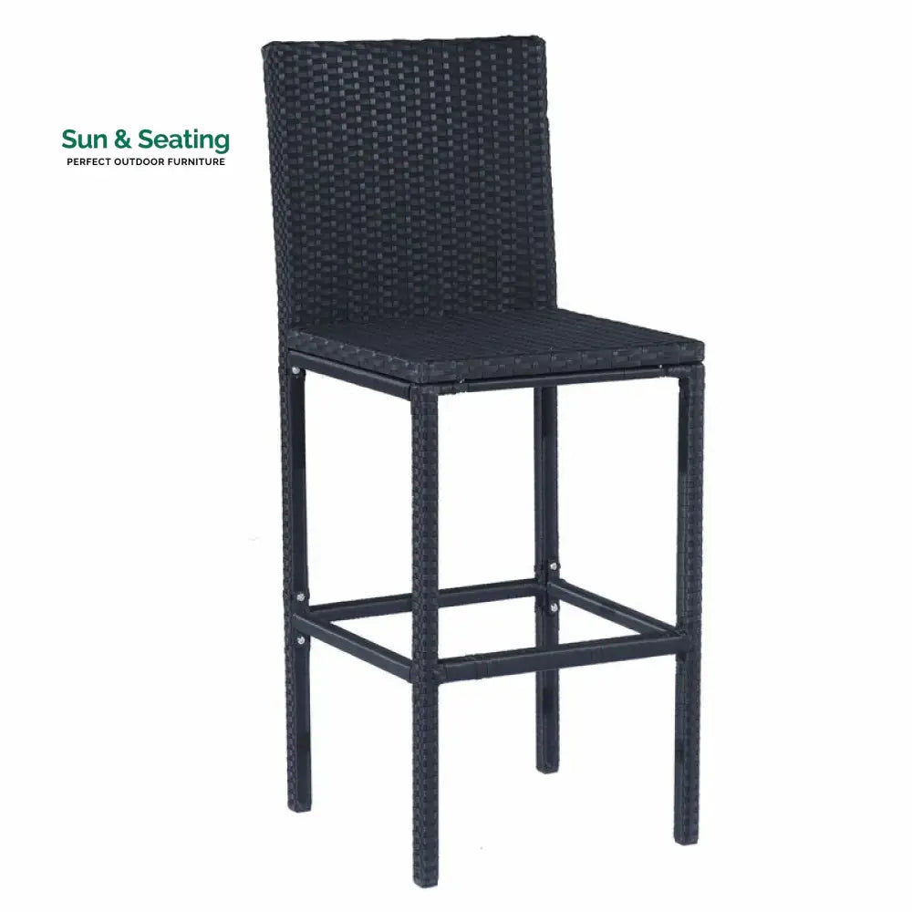 Cantu Outdoor Patio Bar Sets 2 Chairs and 1 Table (Black) Bar Sets