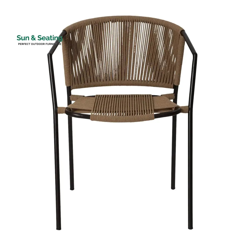 Capri Outdoor Rope 3-Piece Patio Chairs Set (Beige) Patio Set