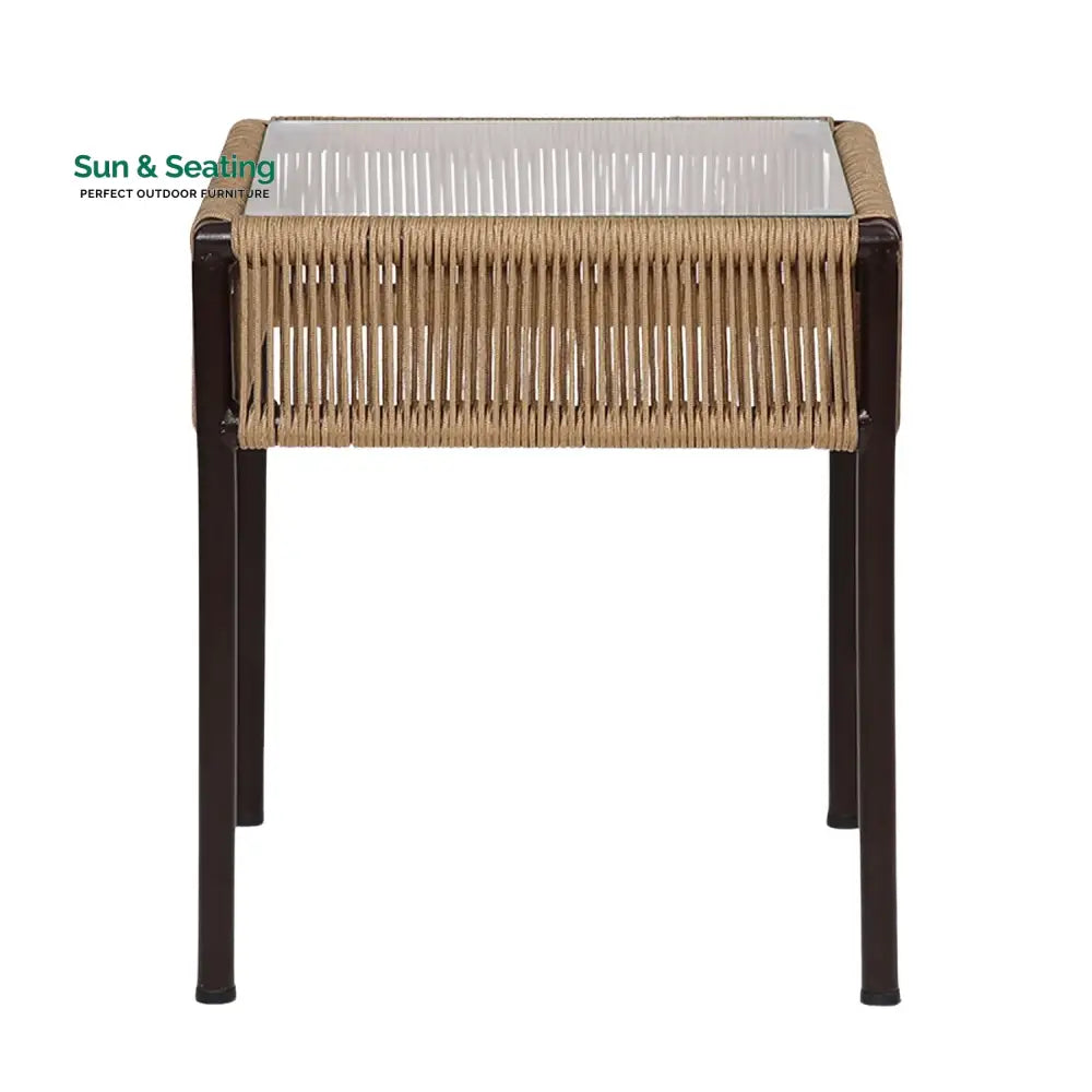 Capri Outdoor Rope 3-Piece Patio Chairs Set (Beige) Patio Set