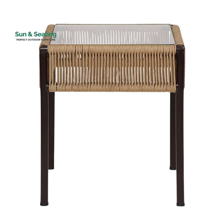 Capri Outdoor Rope 3-Piece Patio Chairs Set (Beige) Patio Set