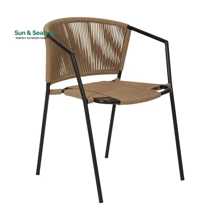 Capri Outdoor Rope 3-Piece Patio Chairs Set (Beige) Patio Set