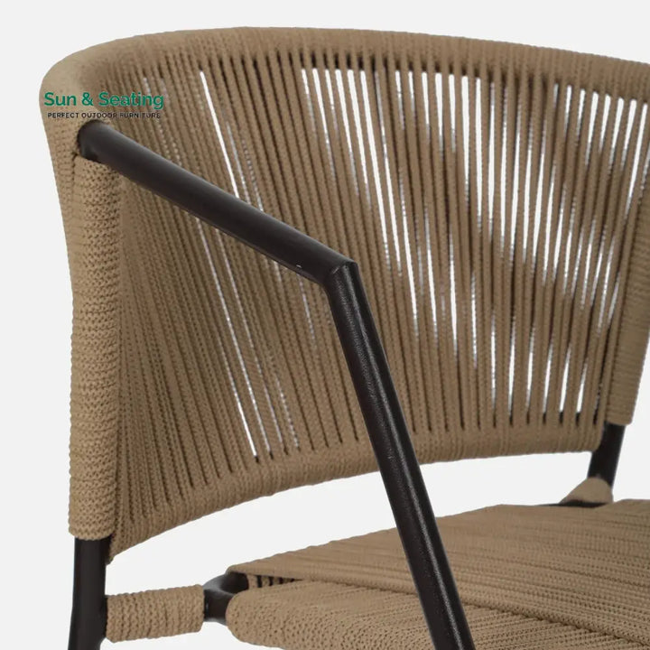 Capri Outdoor Rope 3-Piece Patio Chairs Set (Beige) Patio Set