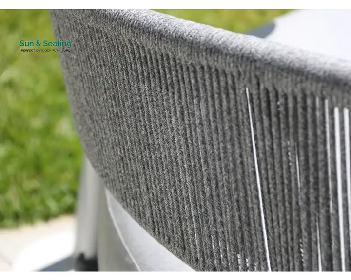 Capuano Outdoor Poolside Sunbed With Cushion Daybed (Grey) Braided &amp; Rope Sunbed