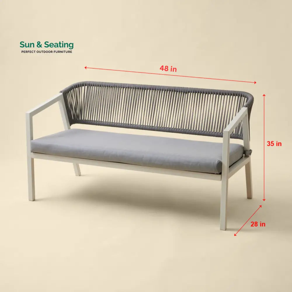 Cares Outdoor Garden Balcony Sofa Set 2 Seater,2 Single seater and 1 Center Table Set Braid & Rope (Cream) Sofa Sets