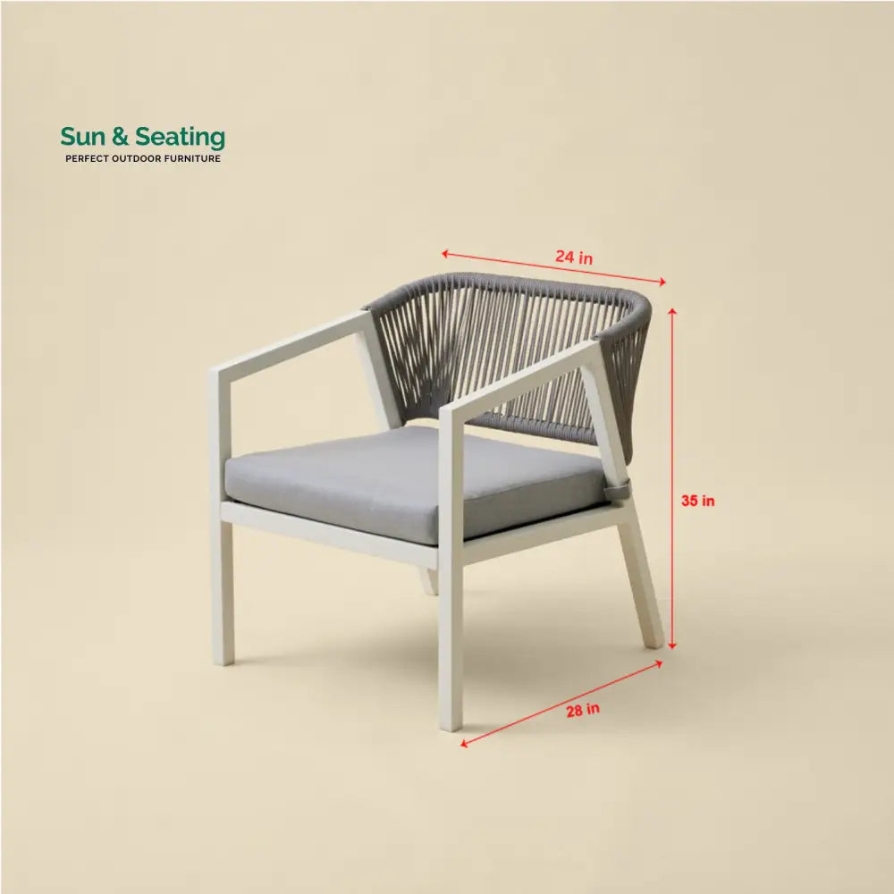 Cares Outdoor Garden Balcony Sofa Set 2 Seater,2 Single seater and 1 Center Table Set Braid & Rope (Cream) Sofa Sets