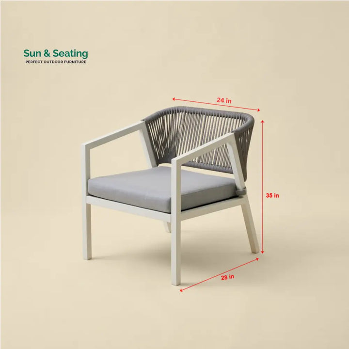 Cares Outdoor Garden Balcony Sofa Set 2 Seater,2 Single seater and 1 Center Table Set Braid &amp; Rope (Cream) Sofa Sets