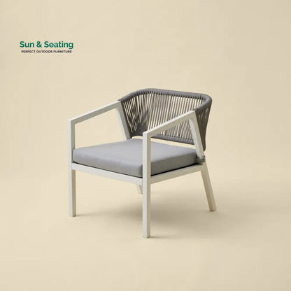 Cares Outdoor Garden Balcony Sofa Set 2 Seater,2 Single seater and 1 Center Table Set Braid & Rope (Cream) Sofa Sets