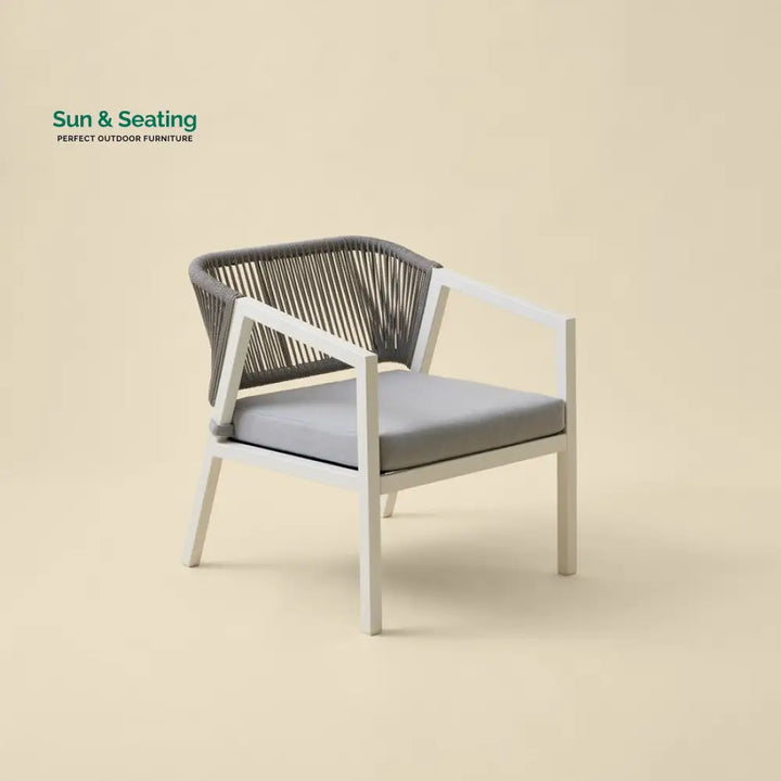 Cares Outdoor Garden Balcony Sofa Set 2 Seater,2 Single seater and 1 Center Table Set Braid &amp; Rope (Cream) Sofa Sets