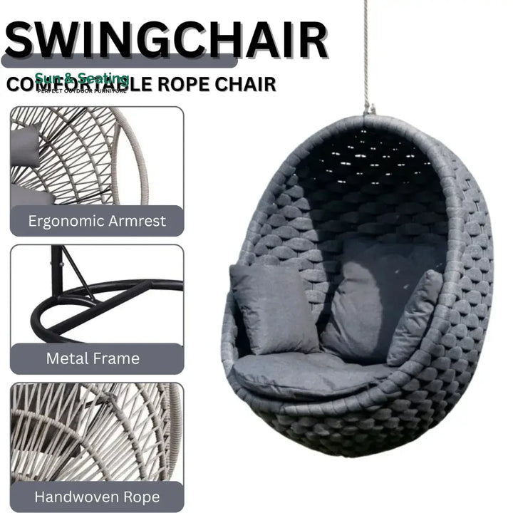 Caridad Rope Hanging Egg Swing Chair Swing