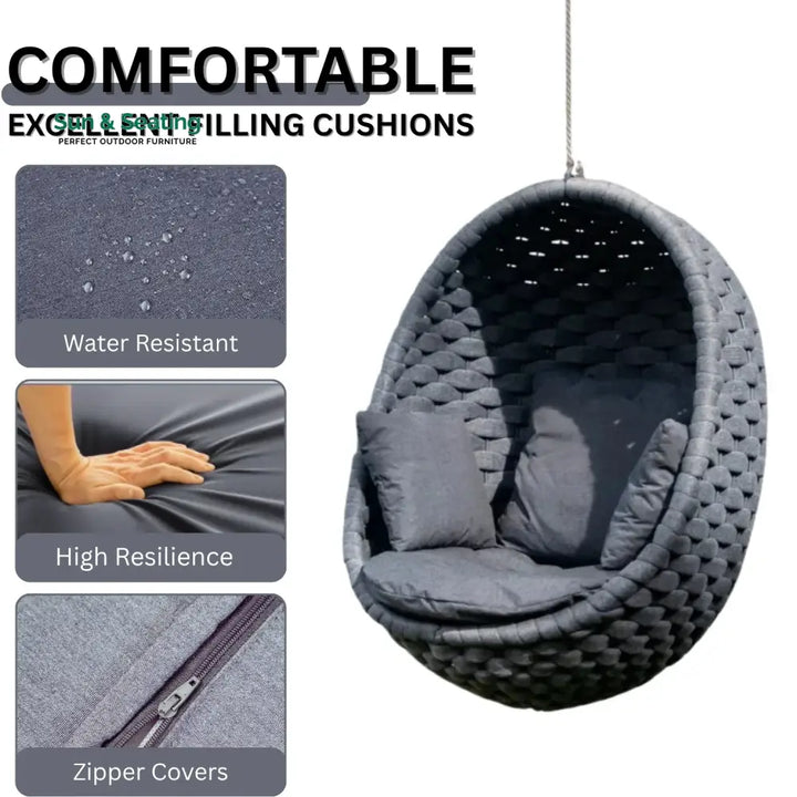 Caridad Rope Hanging Egg Swing Chair Swing