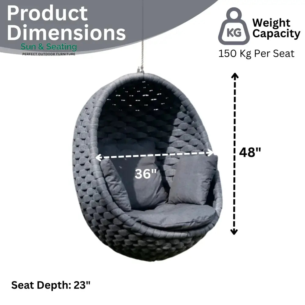 Caridad Rope Hanging Egg Swing Chair Swing