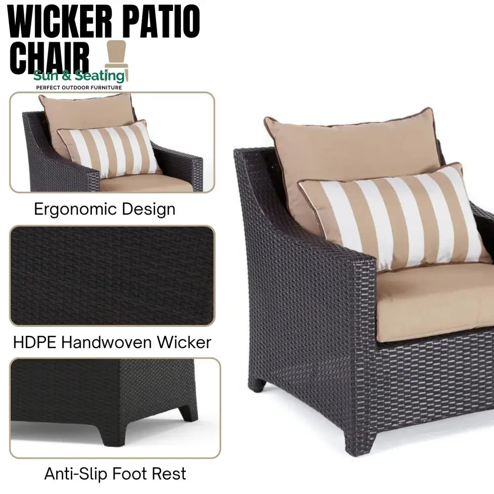 Carmen All Weather Outdoor Wicker Garden L-Shape Sectional Conversation Set Sofa Set