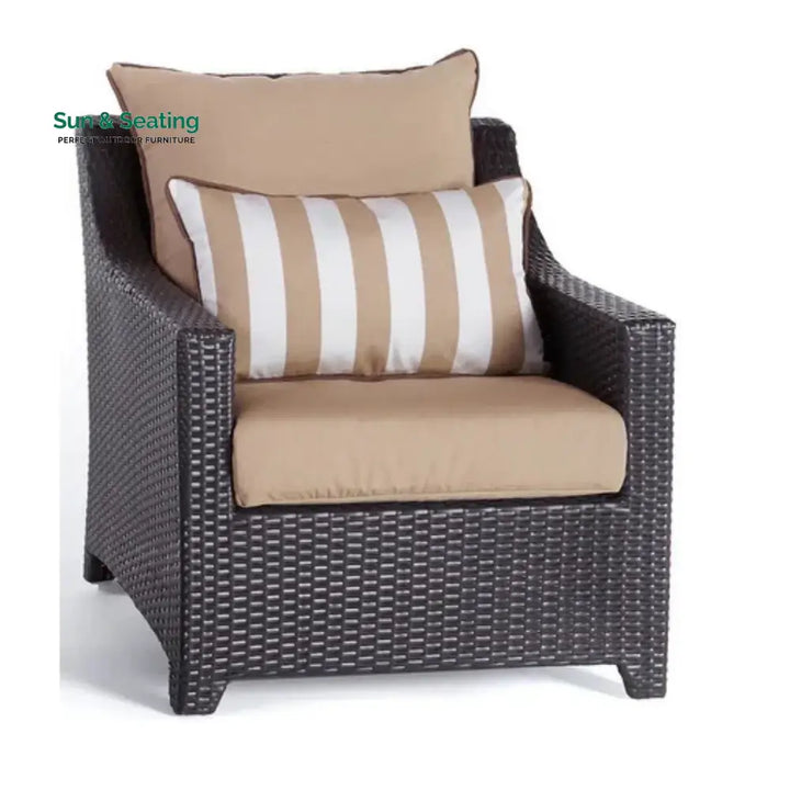 Carmen All Weather Outdoor Wicker Garden L-Shape Sectional Conversation Set Sofa Set