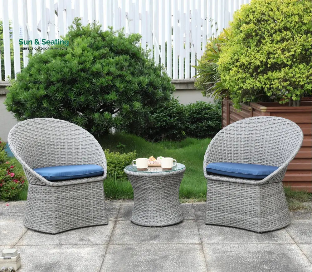 Carreon Outdoor Patio Seating Set 2 Chairs and 1 Table Set Coffee Table Sets