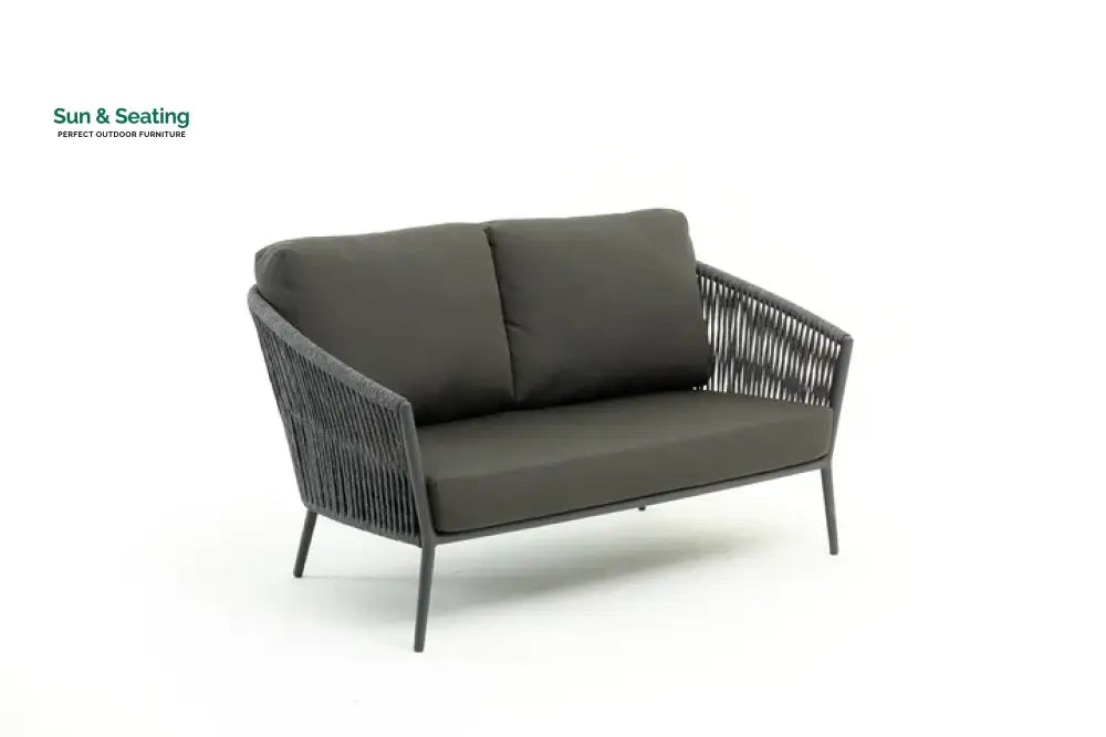 Caruso Outdoor Sofa 2 Seater (Dark Grey) Braided &amp; Rope Sofa Sets