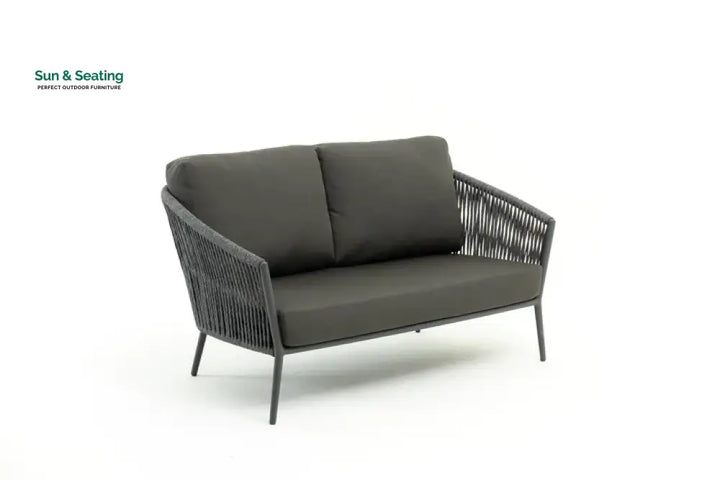 Caruso Outdoor Sofa 2 Seater (Dark Grey) Braided &amp; Rope Sofa Sets