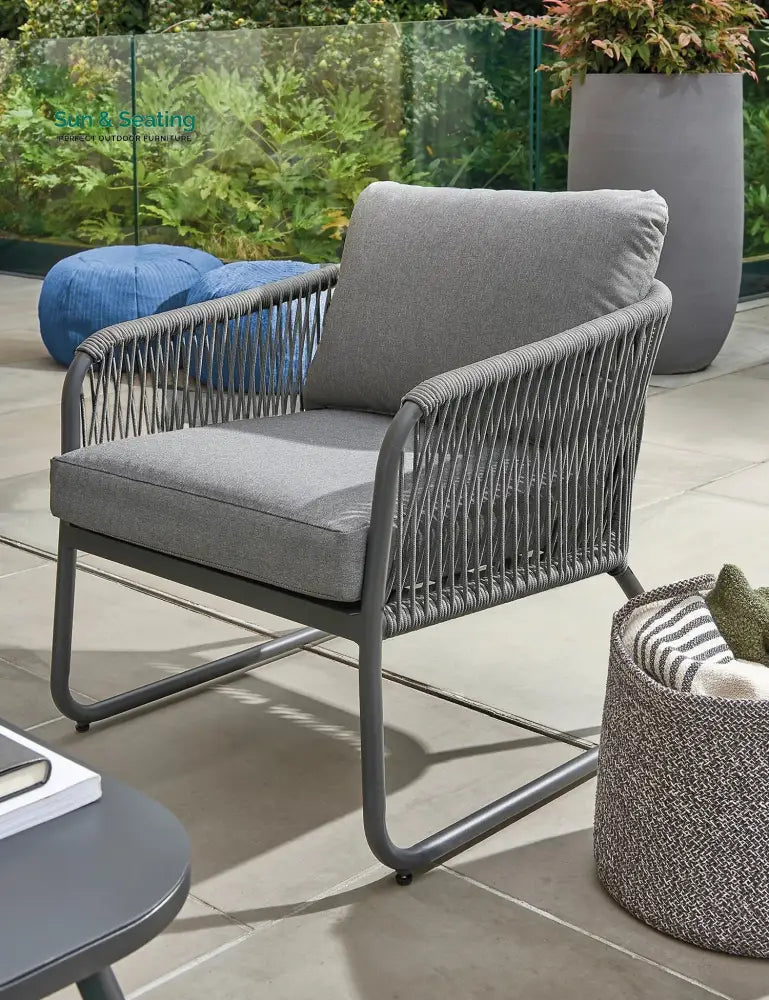 Casu Outdoor Garden Balcony Sofa Set 2 Seater 2 Single seater and 1 Center Table Set Braid &amp; Rope (Grey) Sofa Sets