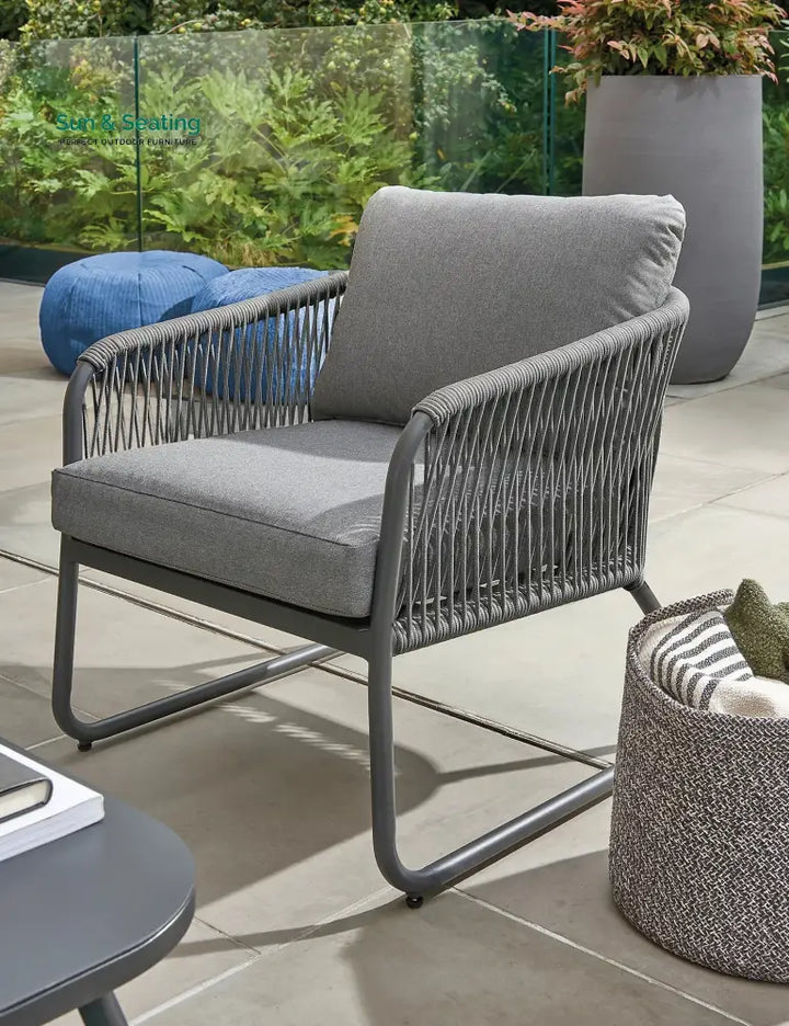 Casu Outdoor Garden Balcony Sofa Set 2 Seater 2 Single seater and 1 Center Table Set Braid &amp; Rope (Grey) Sofa Sets