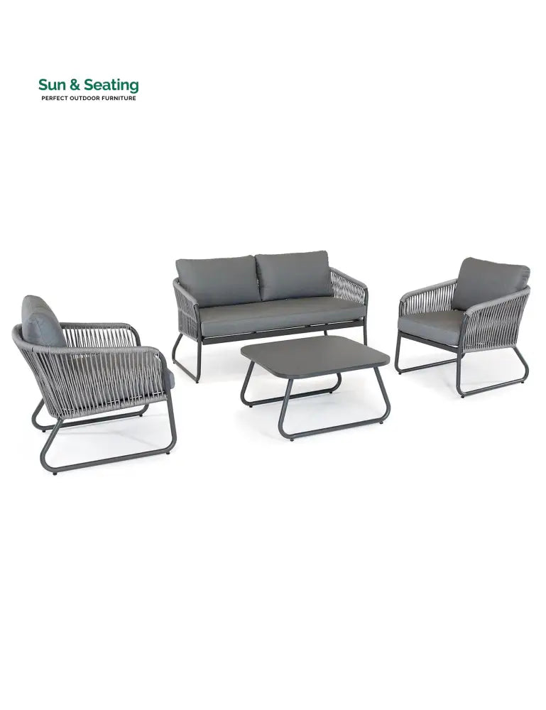 Casu Outdoor Garden Balcony Sofa Set 2 Seater 2 Single seater and 1 Center Table Set Braid &amp; Rope (Grey) Sofa Sets