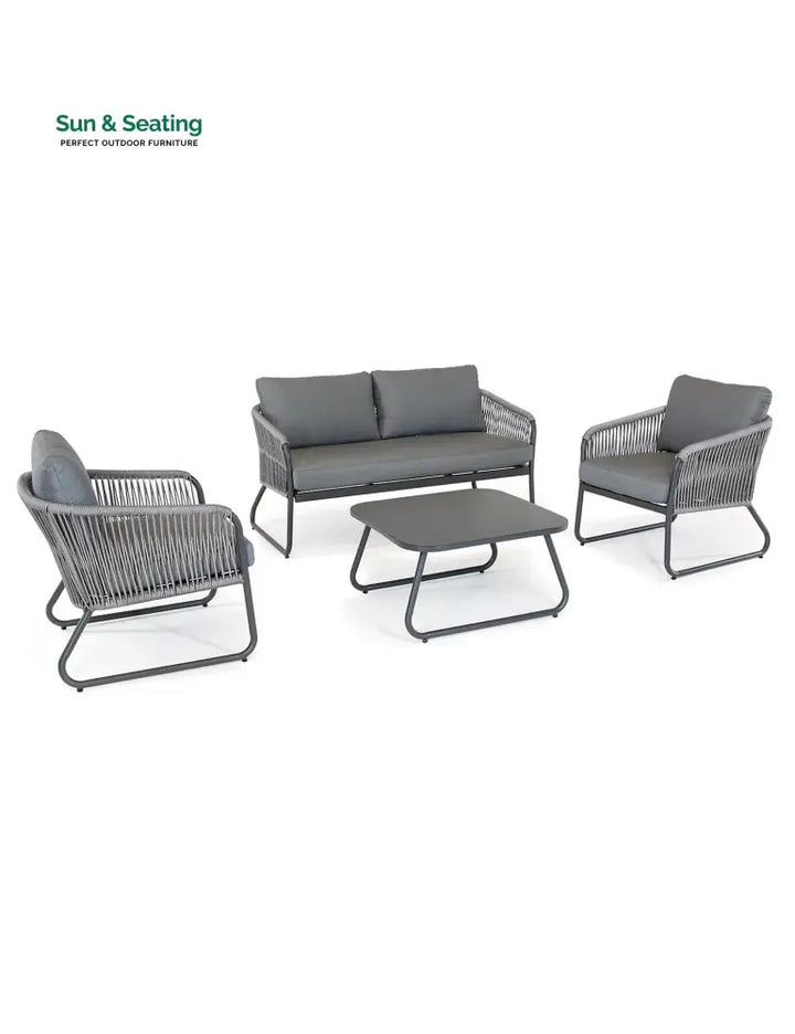 Casu Outdoor Garden Balcony Sofa Set 2 Seater 2 Single seater and 1 Center Table Set Braid &amp; Rope (Grey) Sofa Sets