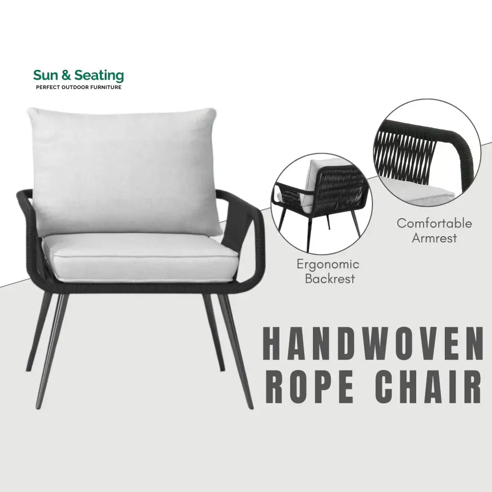 Catalina 3-Piece Rope Patio Set - Perfect for Outdoor Entertaining Patio Set