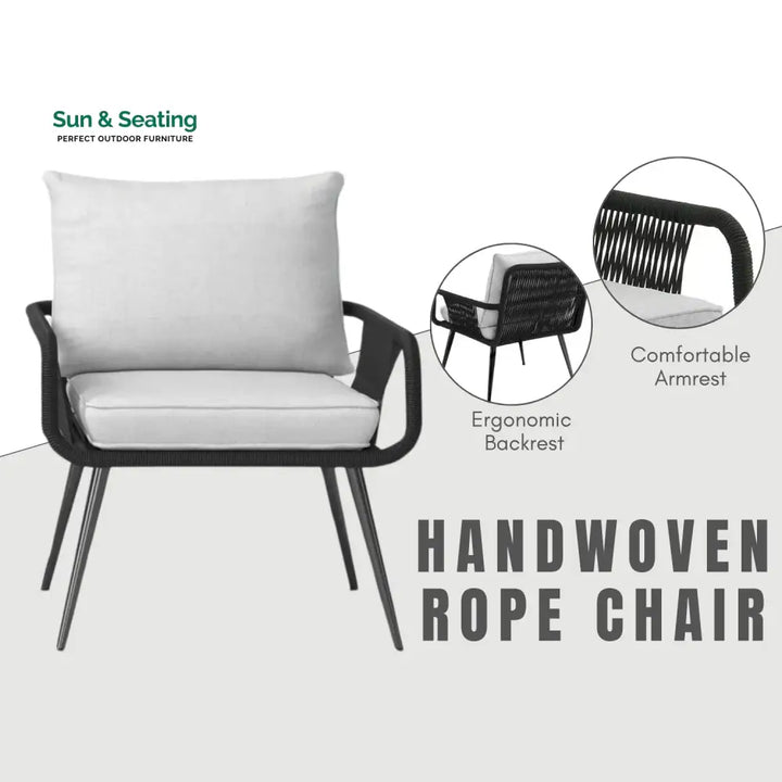 Catalina 3-Piece Rope Patio Set - Perfect for Outdoor Entertaining Patio Set