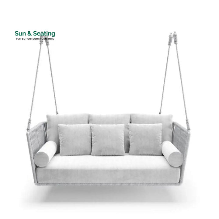 Celeste Double Seater Hanging Swing Without Stand For Balcony Garden Swing (Silver) Braided &amp; Rope Swings