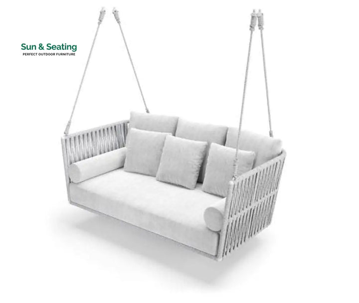 Celeste Double Seater Hanging Swing Without Stand For Balcony Garden Swing (Silver) Braided &amp; Rope Swings