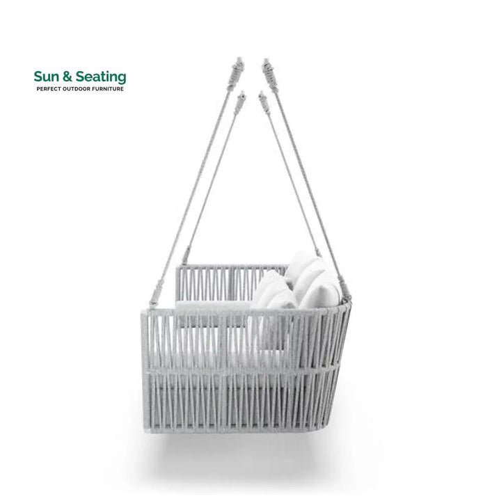 Celeste Double Seater Hanging Swing Without Stand For Balcony Garden Swing (Silver) Braided &amp; Rope Swings