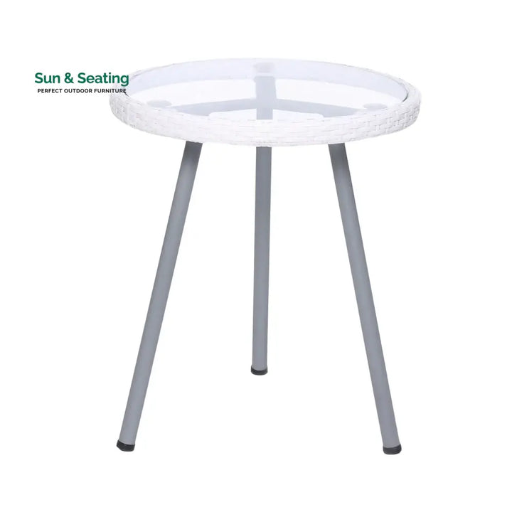 Celestia 3-Piece Outdoor White Rope Patio Set Patio Set