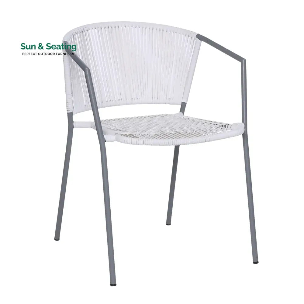Celestia 3-Piece Outdoor White Rope Patio Set Patio Set