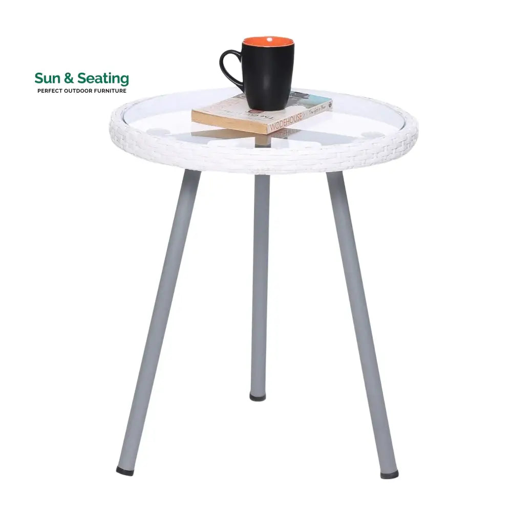 Celestia 3-Piece Outdoor White Rope Patio Set Patio Set