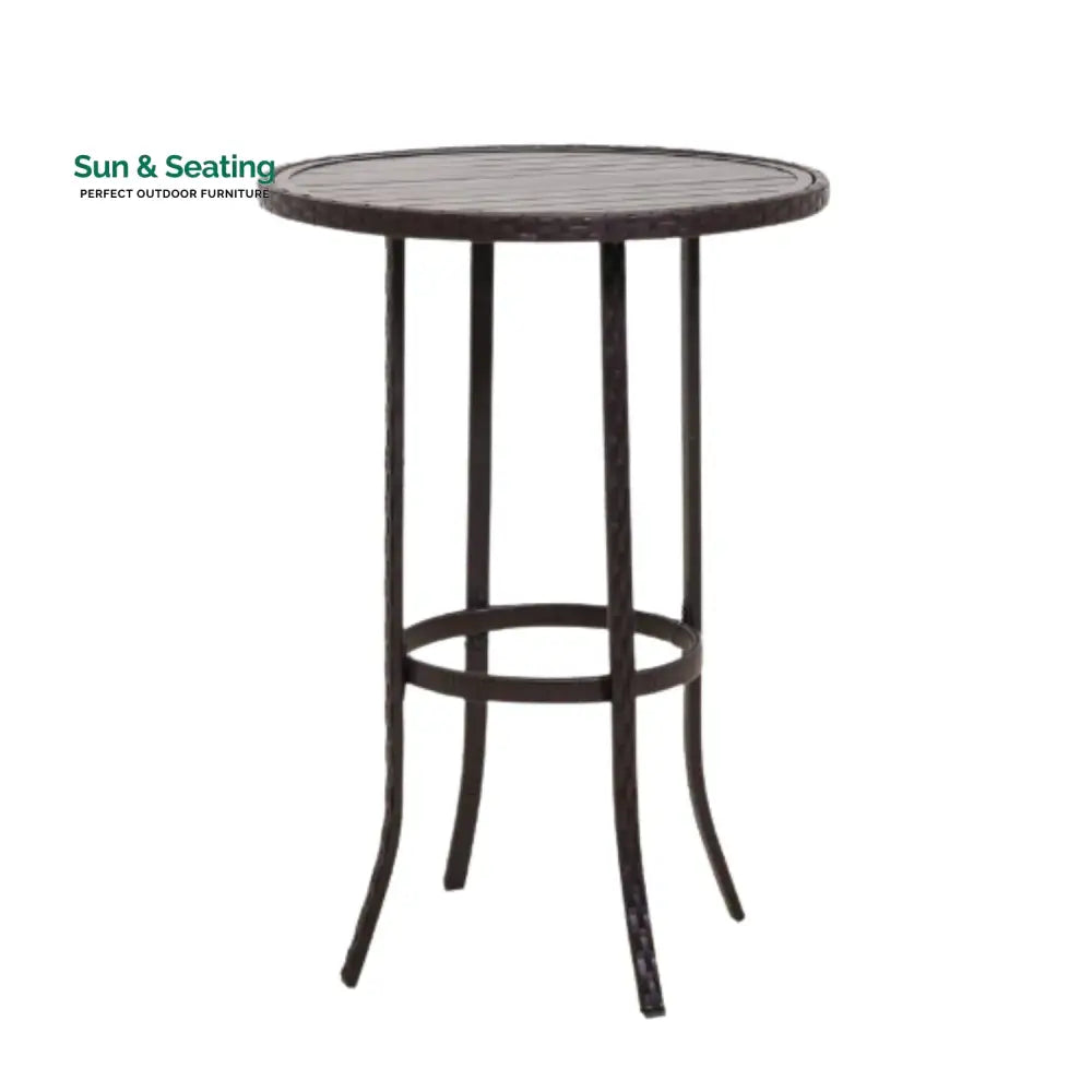 Celestina Outdoor Rattan Wicker Bar Set with Round Table Bar Set