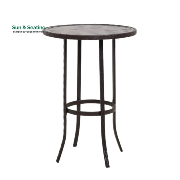 Celestina Outdoor Rattan Wicker Bar Set with Round Table Bar Set