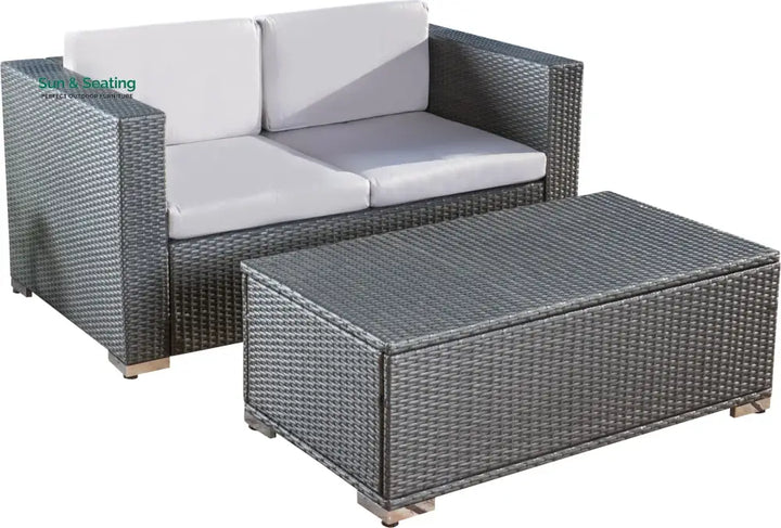 Celi Outdoor Patio Sofa Set 2 Seater and 1 Center table Set (Dark Grey) Sofa Sets