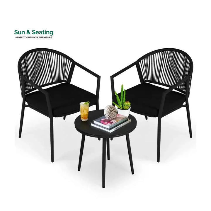 Celia 3 Piece Garden Outdoor Rope Patio Set Patio Set