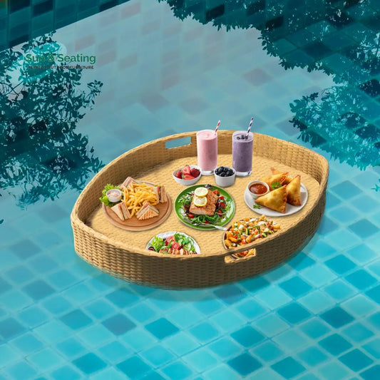 Célia Luxury Floating Serving Tray For Swimming Pool - Honey (Boat Shape) Floating Tray