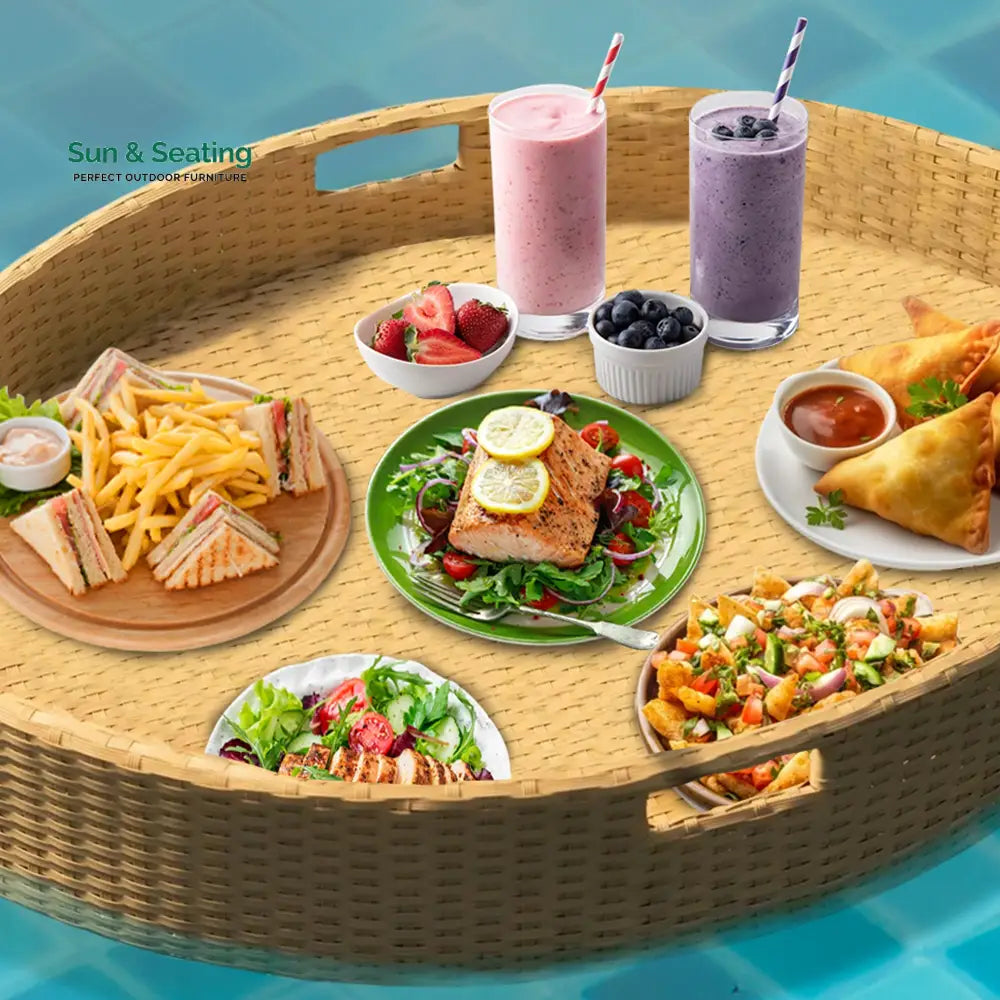 Célia Luxury Floating Serving Tray For Swimming Pool - Honey (Boat Shape) Floating Tray