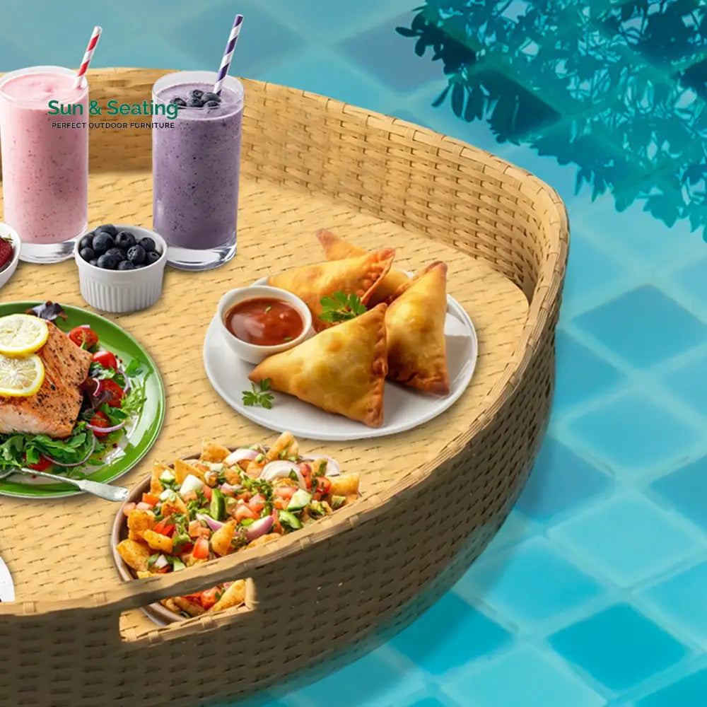 Célia Luxury Floating Serving Tray For Swimming Pool - Honey (Boat Shape) Floating Tray