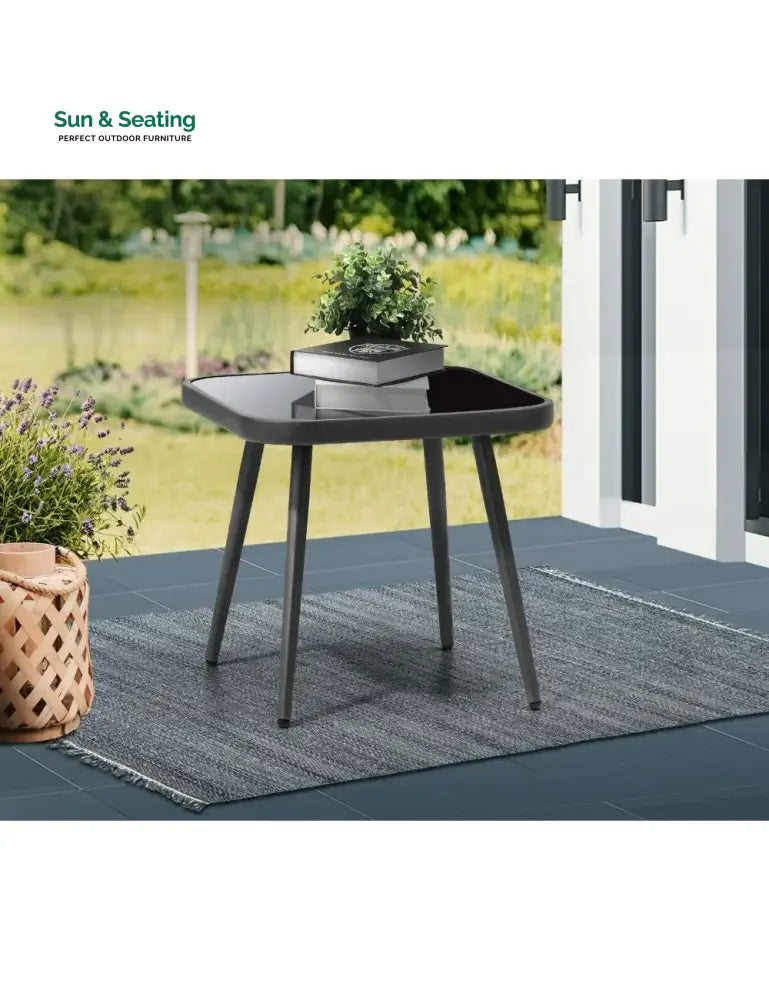 Centx Outdoor Patio Seating Set 2 Chairs and 1 Table Set (Black) Coffee Table Sets