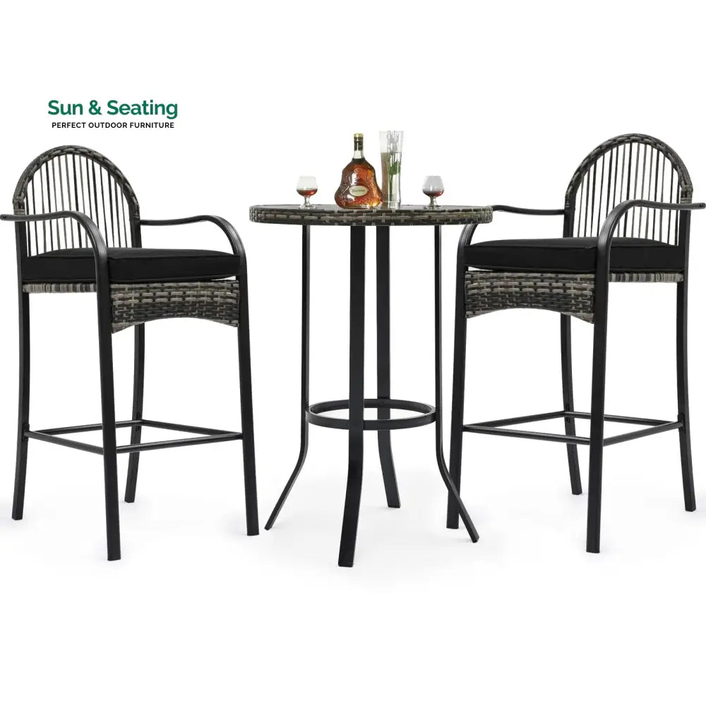 Chairio Outdoor Bar Sets 2 Chairs and 1 Table Patio Bar Set Bar Sets